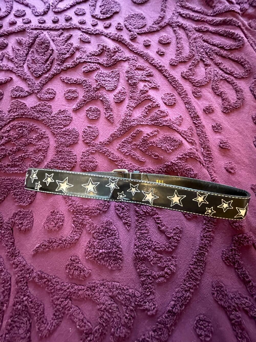 black and white star punk belt